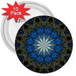 Bright Blue Star 3  Button (10 pack)