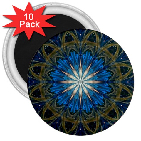 Bright Blue Star 3  Magnet (10 pack) from ArtsNow.com Front