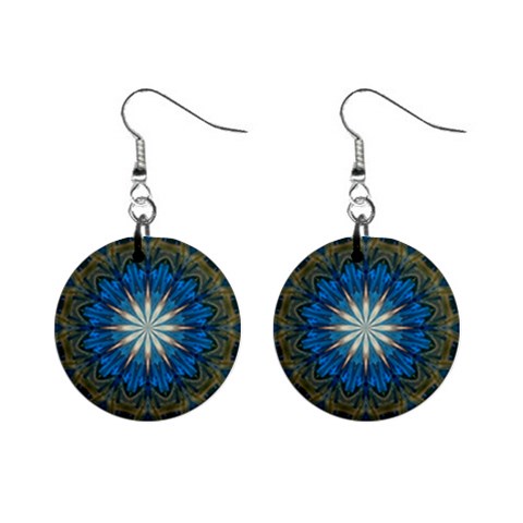 Bright Blue Star 1  Button Earrings from ArtsNow.com Front