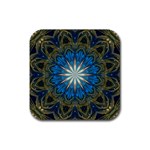 Bright Blue Star Rubber Coaster (Square)