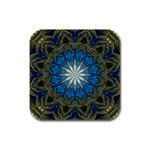 Bright Blue Star Rubber Square Coaster (4 pack)