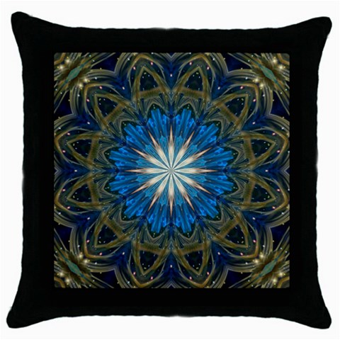 Bright Blue Star Throw Pillow Case (Black) from ArtsNow.com Front