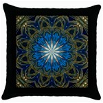 Bright Blue Star Throw Pillow Case (Black)