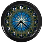 Bright Blue Star Wall Clock (Black)