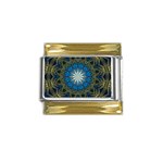 Bright Blue Star Gold Trim Italian Charm (9mm)