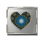 Bright Blue Star Mega Link Heart Italian Charm (18mm)