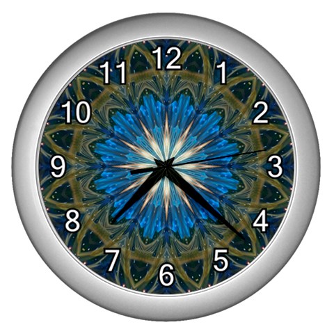 Bright Blue Star Wall Clock (Silver) from ArtsNow.com Front