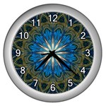 Bright Blue Star Wall Clock (Silver)