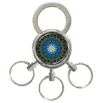 Bright Blue Star 3-Ring Key Chain