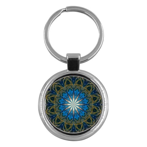 Bright Blue Star Key Chain (Round) from ArtsNow.com Front