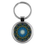 Bright Blue Star Key Chain (Round)