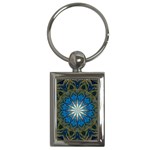 Bright Blue Star Key Chain (Rectangle)