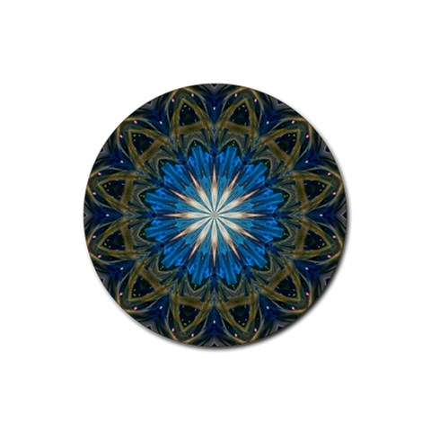 Bright Blue Star Rubber Coaster (Round) from ArtsNow.com Front