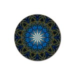 Bright Blue Star Rubber Coaster (Round)