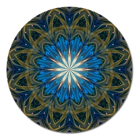 Bright Blue Star Magnet 5  (Round) from ArtsNow.com Front