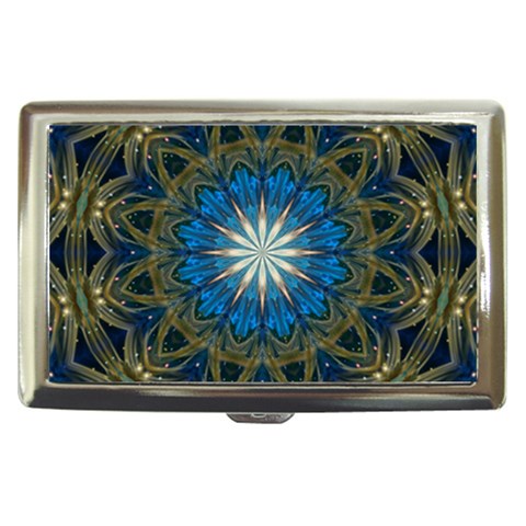 Bright Blue Star Cigarette Money Case from ArtsNow.com Front