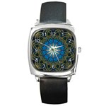 Bright Blue Star Square Metal Watch