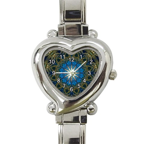 Bright Blue Star Heart Italian Charm Watch from ArtsNow.com Front