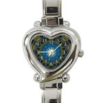 Bright Blue Star Heart Italian Charm Watch