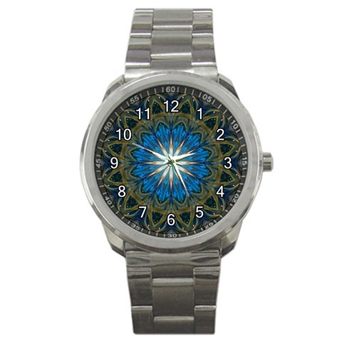 Bright Blue Star Sport Metal Watch from ArtsNow.com Front