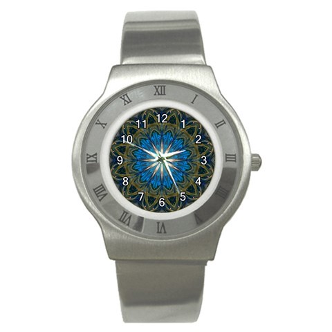 Bright Blue Star Stainless Steel Watch from ArtsNow.com Front