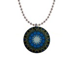 Bright Blue Star 1  Button Necklace