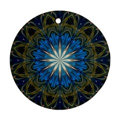 Bright Blue Star Round Ornament (Two Sides) from ArtsNow.com Front