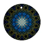 Bright Blue Star Round Ornament (Two Sides)