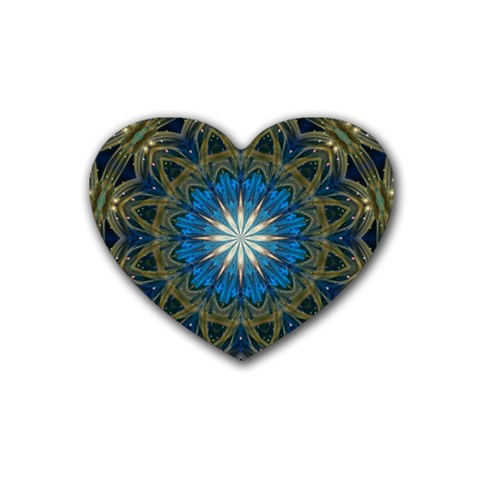 Bright Blue Star Rubber Coaster (Heart) from ArtsNow.com Front