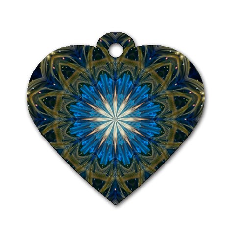 Bright Blue Star Dog Tag Heart (One Side) from ArtsNow.com Front