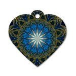 Bright Blue Star Dog Tag Heart (One Side)