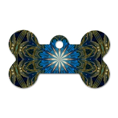 Bright Blue Star Dog Tag Bone (One Side) from ArtsNow.com Front