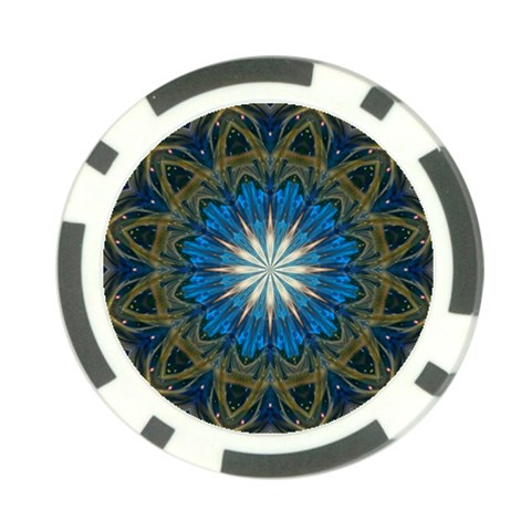 Bright Blue Star Poker Chip Card Guard from ArtsNow.com Front