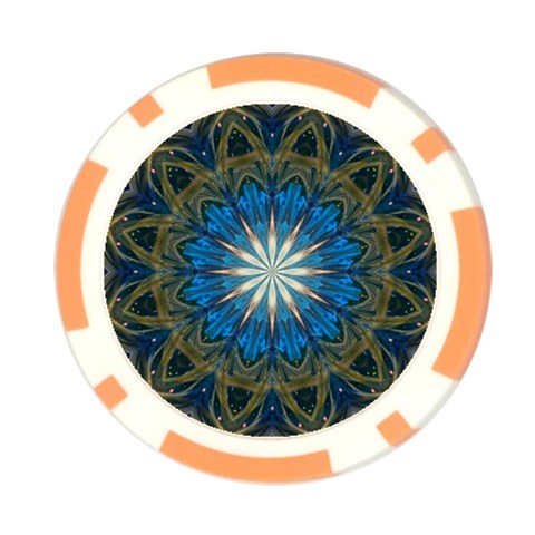 Bright Blue Star Poker Chip Card Guard from ArtsNow.com Front