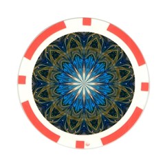 Bright Blue Star Poker Chip Card Guard from ArtsNow.com Front