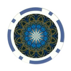 Bright Blue Star Poker Chip Card Guard from ArtsNow.com Front