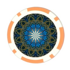 Bright Blue Star Poker Chip Card Guard from ArtsNow.com Front