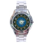 Bright Blue Star Stainless Steel Analogue Men’s Watch