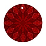 Red Quilt Ornament (Round)