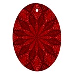 Red Quilt Ornament (Oval)