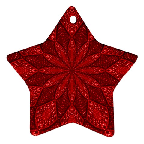 Red Quilt Ornament (Star) from ArtsNow.com Front