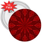 Red Quilt 3  Button (10 pack)