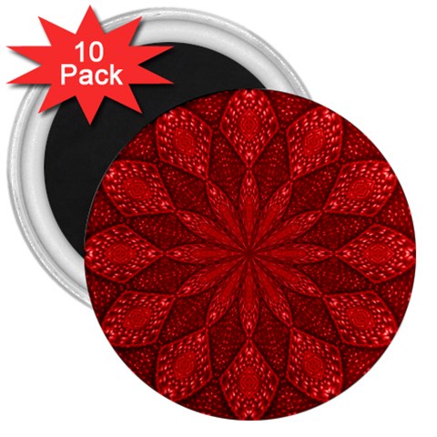 Red Quilt 3  Magnet (10 pack) from ArtsNow.com Front