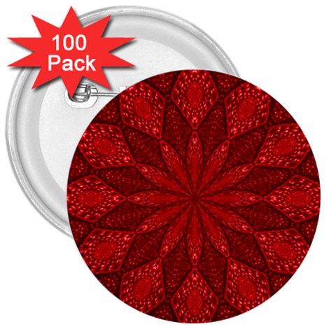 Red Quilt 3  Button (100 pack) from ArtsNow.com Front