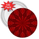 Red Quilt 3  Button (100 pack)