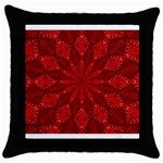 Red Quilt Throw Pillow Case (Black)