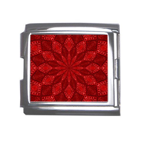 Red Quilt Mega Link Italian Charm (18mm) from ArtsNow.com Front