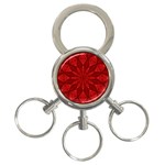 Red Quilt 3-Ring Key Chain