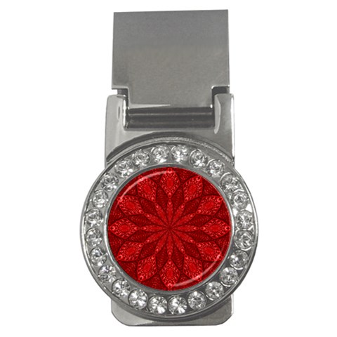 Red Quilt Money Clip (CZ) from ArtsNow.com Front