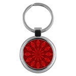 Red Quilt Key Chain (Round)